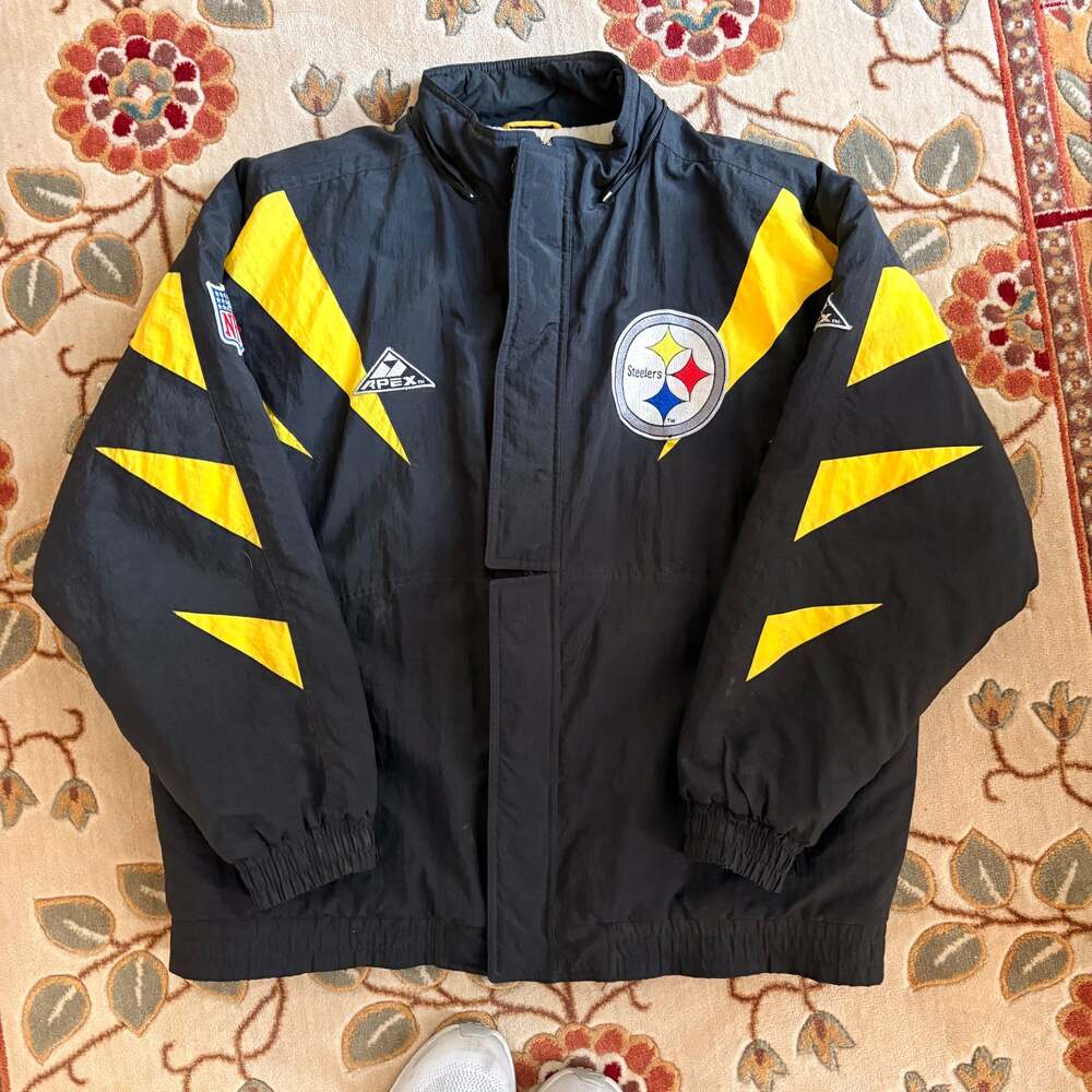 Vintage 90s Pittsburgh Steelers Apex One Authentic Pro Line Puffer Jacket